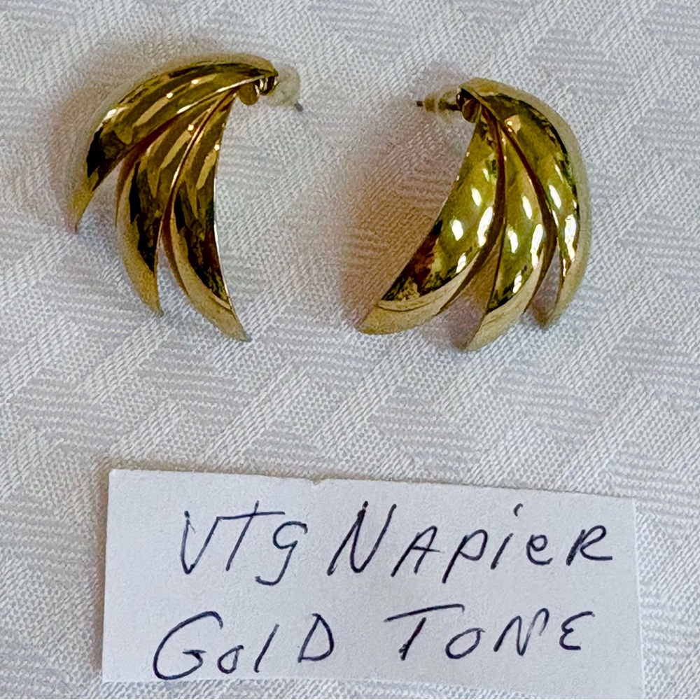 Napier Vintage Gold Leaf Earrings